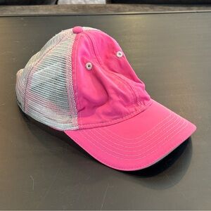Vibrant Pink and White Mesh Cap